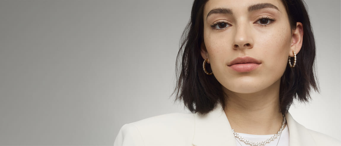 Women wearing smart luxury jewelry from Blue Nile